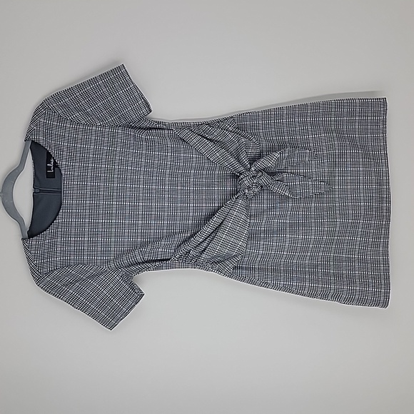 Lulu's penny black and white gingham knotted sheath dress size small - Picture 5 of 15